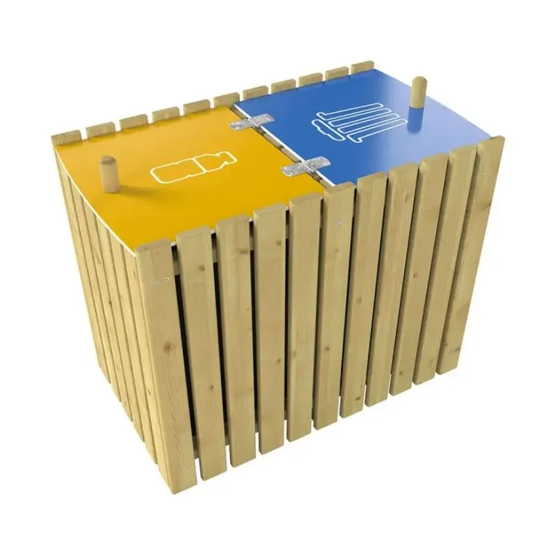 Poubelle de tri sélectif en bois de 2 X 100 litres
