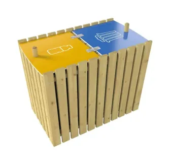 Poubelle de tri sélectif en bois de 2 X 100 litres