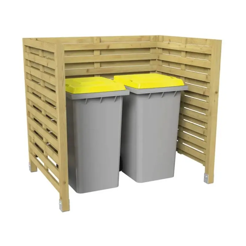 Cache conteneur poubelle extérieur en bois, petit modèle Cache conteneur poubelle extérieur en bois, petit modèle