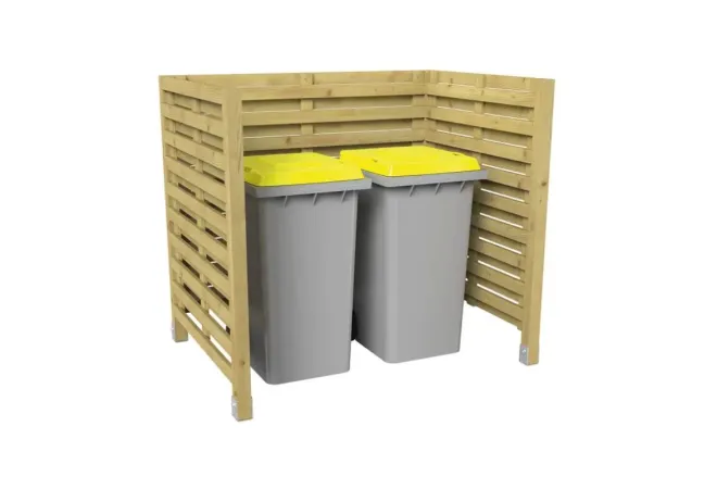Cache conteneur poubelle extérieur en bois, petit modèle Cache conteneur poubelle extérieur en bois, petit modèle