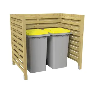 Cache conteneur poubelle extérieur en bois, petit modèle