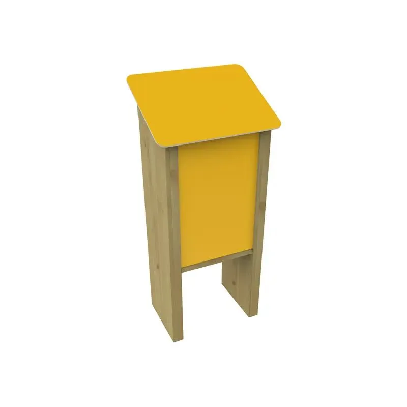 Bibliothèque partagée en bois et PEHD colloré