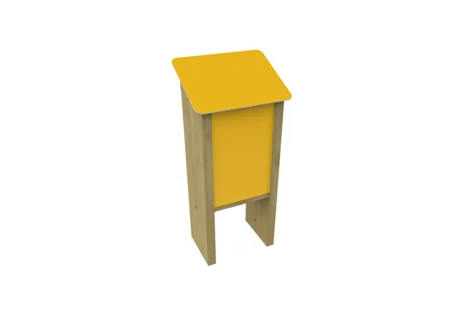 Bibliothèque partagée en bois et PEHD colloré