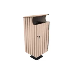 Poubelle urbaine en stratifié compact chêne clair Poubelle urbaine en stratifié compact chêne clair