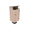 Poubelle urbaine en stratifié compact chêne clair Poubelle urbaine en stratifié compact chêne clair