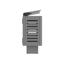 Poubelle de ville en métal gris alu avec toit Poubelle de ville en métal gris alu avec toit