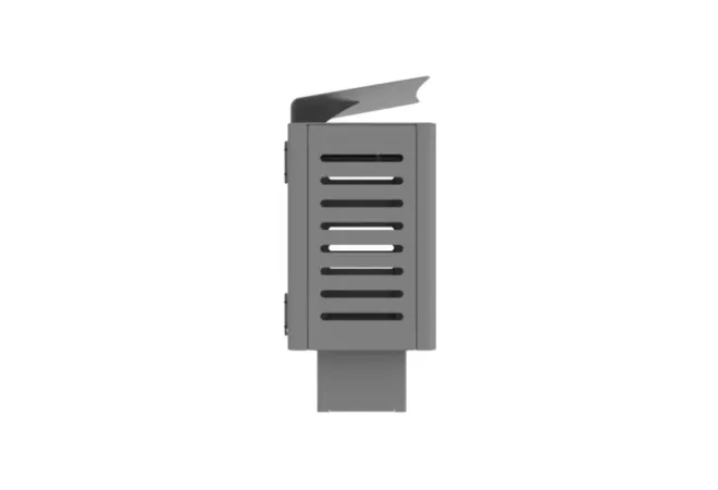 Poubelle de ville en métal gris alu avec toit Poubelle de ville en métal gris alu avec toit