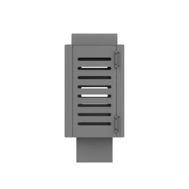 Poubelle en acier gris alu RAL 9006 Poubelle en acier gris alu RAL 9006