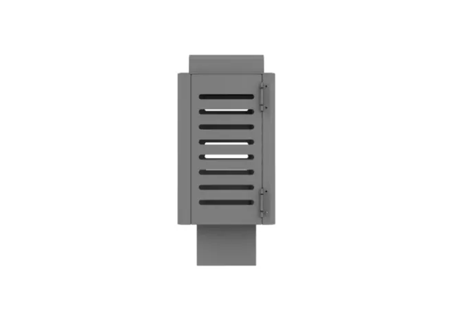 Poubelle en acier gris alu RAL 9006 Poubelle en acier gris alu RAL 9006