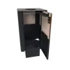 Poubelle urbaine métal et HPL avec porte ouverte et porte-sac Poubelle urbaine métal et HPL avec porte ouverte et porte-sac