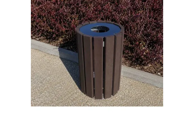 Poubelle ronde en plastique recyclé Poubelle ronde en plastique recyclé