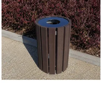 Poubelle ronde en plastique recyclé