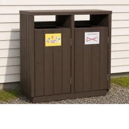 Corbeille urbaine pour tri sélectif plastique recyclé