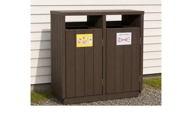 Corbeille urbaine pour tri sélectif plastique recyclé