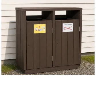 Corbeille urbaine pour tri sélectif plastique recyclé