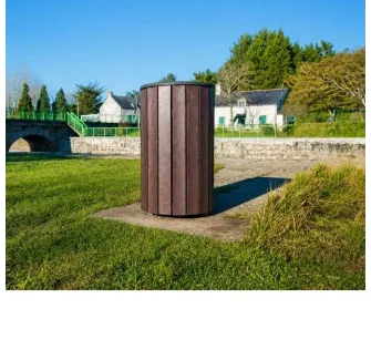 Poubelle de ville ronde en plastique recyclé