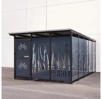 Abri vélo sécurisé en acier anthracite