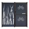 Abri 2 roues sécurisé avec bardage ajouré motifs roseaux Abri 2 roues sécurisé avec bardage ajouré motifs roseaux