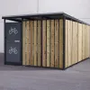 Abri 2 roues sécurisé en acier et bardage en bois Abri 2 roues sécurisé en acier et bardage en bois