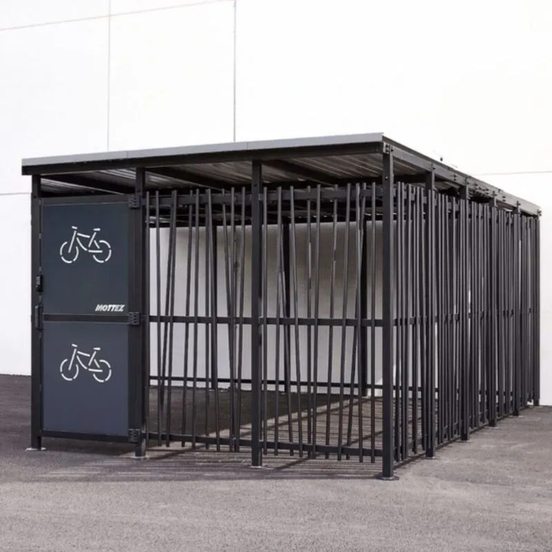 Abri deux-roues sécurisé en acier et bardage Bambou Abri deux-roues sécurisé en acier et bardage Bambou