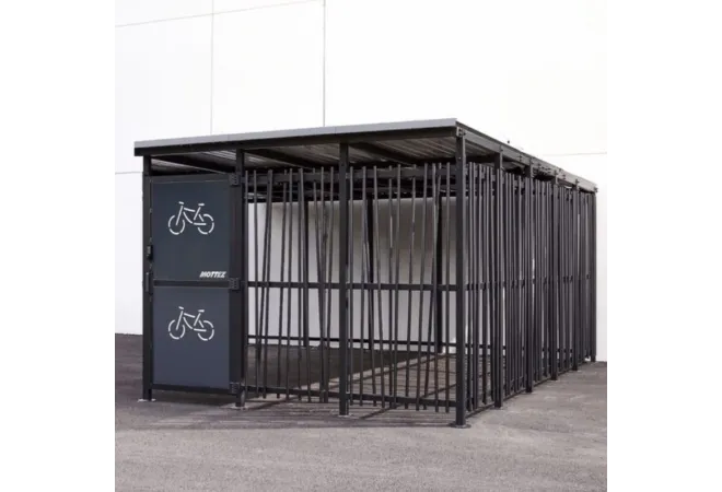 Abri deux-roues sécurisé en acier et bardage Bambou Abri deux-roues sécurisé en acier et bardage Bambou