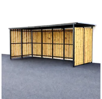 Abri 2 roues en acier et bardage bois