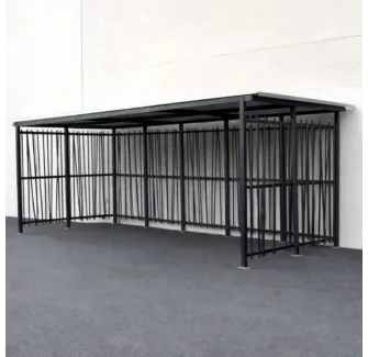 Abri à vélo métal design bambou anthracite