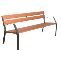 Banc jardin public en bois exotique 6 lames 180 cm Banc jardin public en bois exotique 6 lames 180 cm