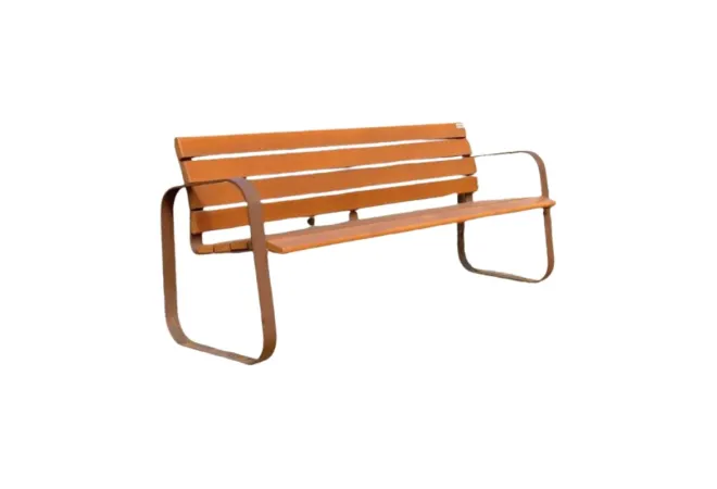 Banc bois exotique 9 lames avec accoudoirs longueur 180 cm Banc bois exotique 9 lames avec accoudoirs longueur 180 cm