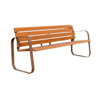 Banc bois exotique 9 lames avec accoudoirs longueur 180 cm