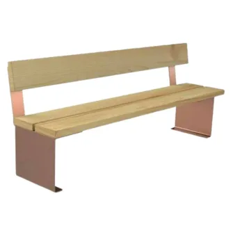 Banc de ville en bois résineux certifié et métal