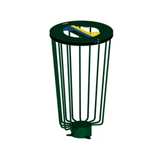 Poubelle vigipirate de tri sélectif verte signalétique jaune/bleue