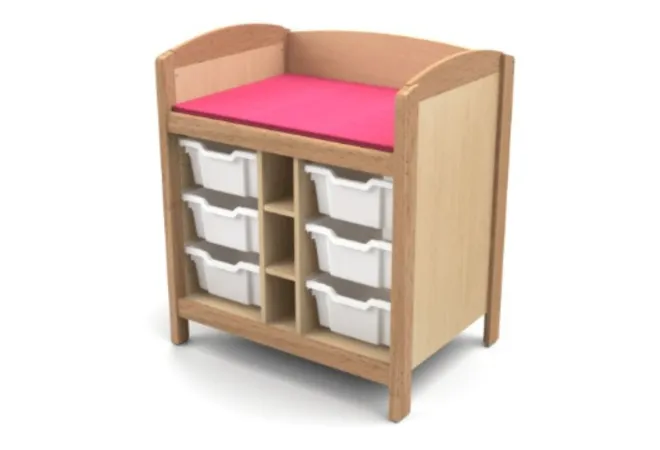 Meuble de change avec tiroirs pour crèche Meuble de change avec tiroirs pour crèche