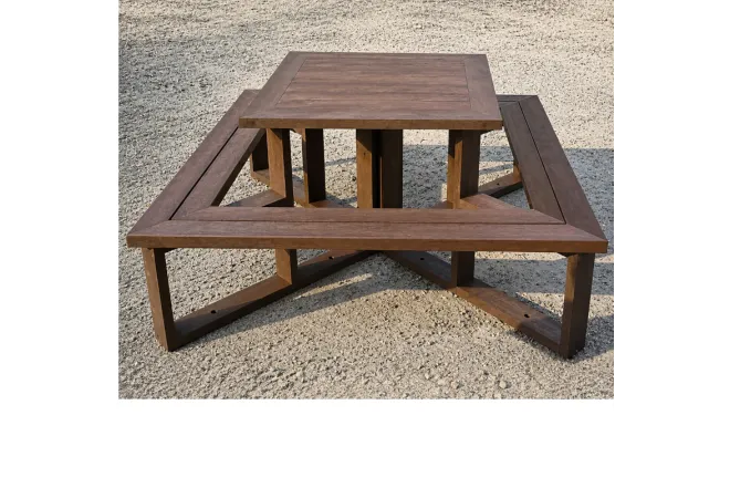 Table pique-nique pour 8 personnes en plastique recyclé Table pique-nique pour 8 personnes en plastique recyclé