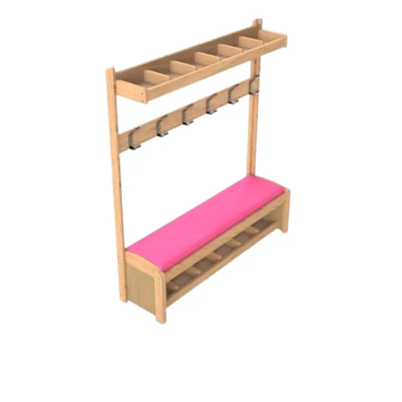 Banc vestiaire crèche avec 6 casiers et 6 patères Banc vestiaire crèche avec 6 casiers et 6 patères