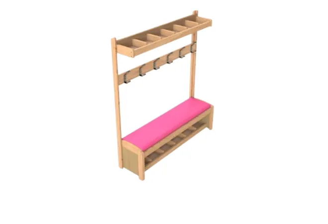 Banc vestiaire crèche avec 6 casiers et 6 patères Banc vestiaire crèche avec 6 casiers et 6 patères