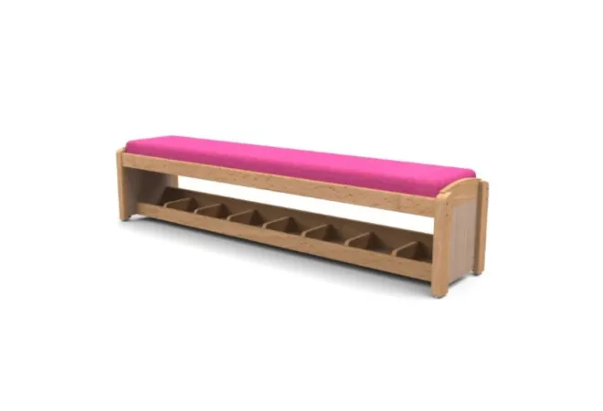 Banc vestiaire pour crèche avec casiers de rangement Banc vestiaire pour crèche avec casiers de rangement
