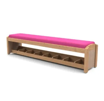 Banc vestiaire pour crèche avec casiers de rangement