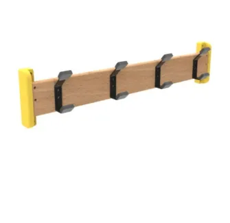 Porte manteaux mural avec 4 patères, coloris jaune