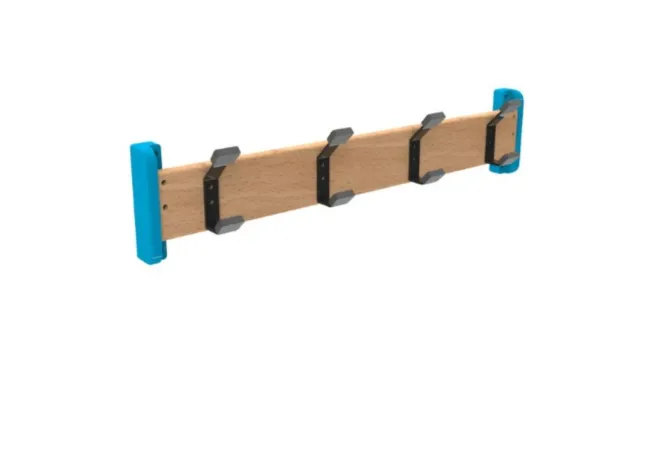 Porte manteaux 4 patères pour crèche, coloris bleu