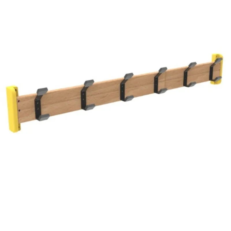 Porte manteaux mural avec 6 patères, coloris jaune