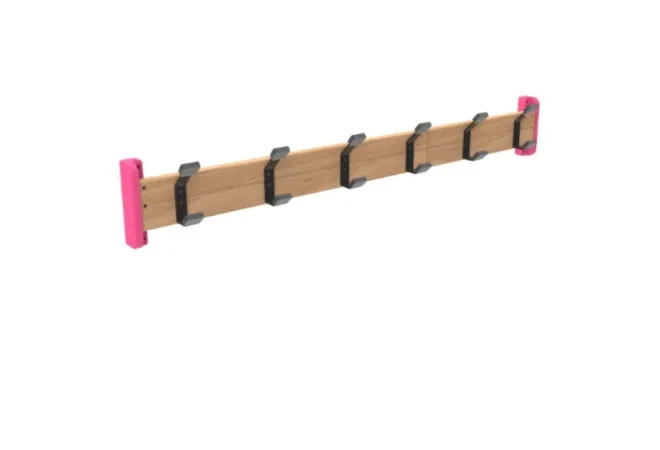 Porte-mateaux 6 patères pour crèche, coloris framboise