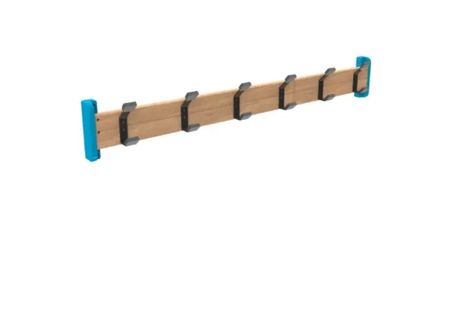 Porte manteaux 6 patères pour crèche, coloris bleu