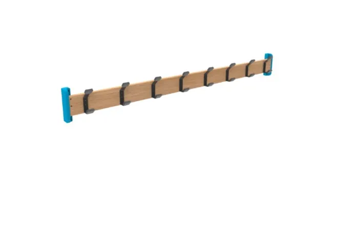 Porte manteaux 8 patères pour crèche, coloris bleu