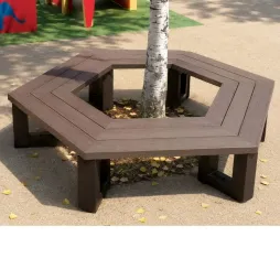 Banc pour tour d'arbre en plastique recyclé pour enfants