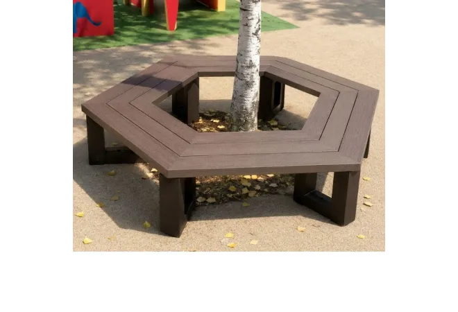Banc pour tour d'arbre en plastique recyclé pour enfants