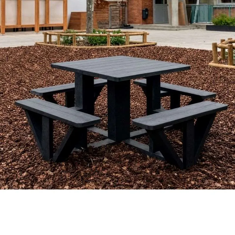 Table de pique-nique en plastique recyclé pour 8 personnes