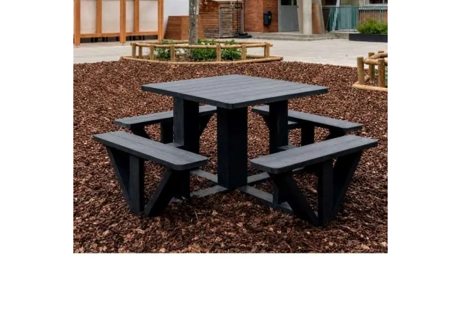 Table de pique-nique en plastique recyclé pour 8 personnes