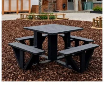 Table de pique-nique en plastique recyclé pour 8 personnes