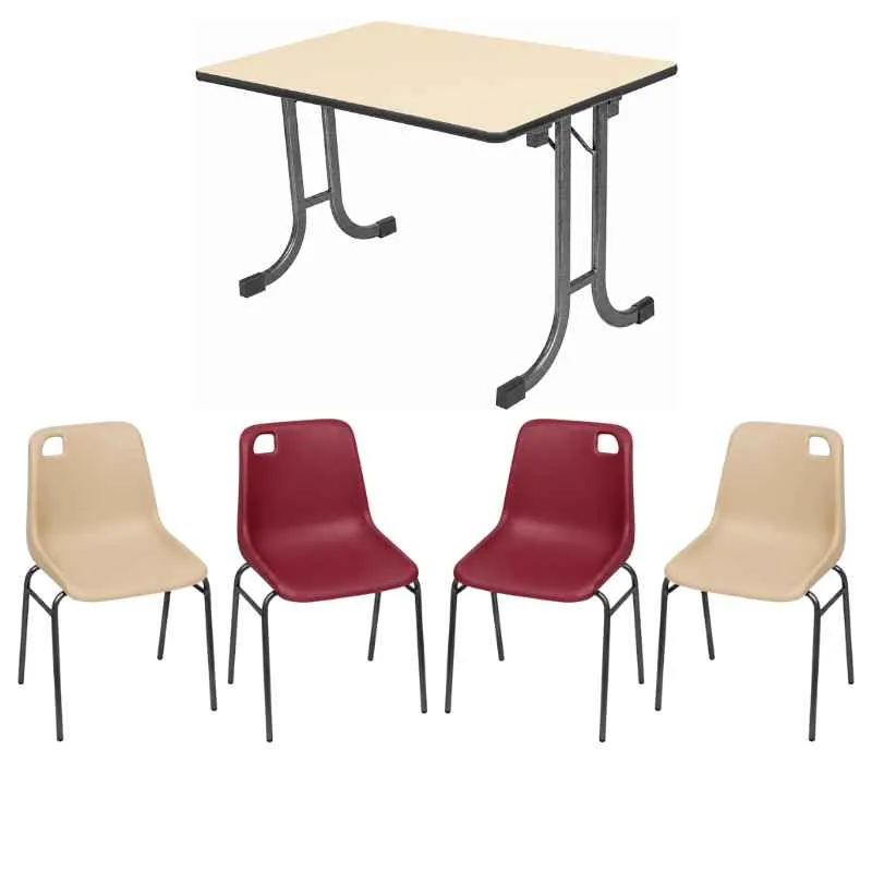 Lot de 10 tables pliantes Vendée et 40 chaises de jardin empilables Vanoise